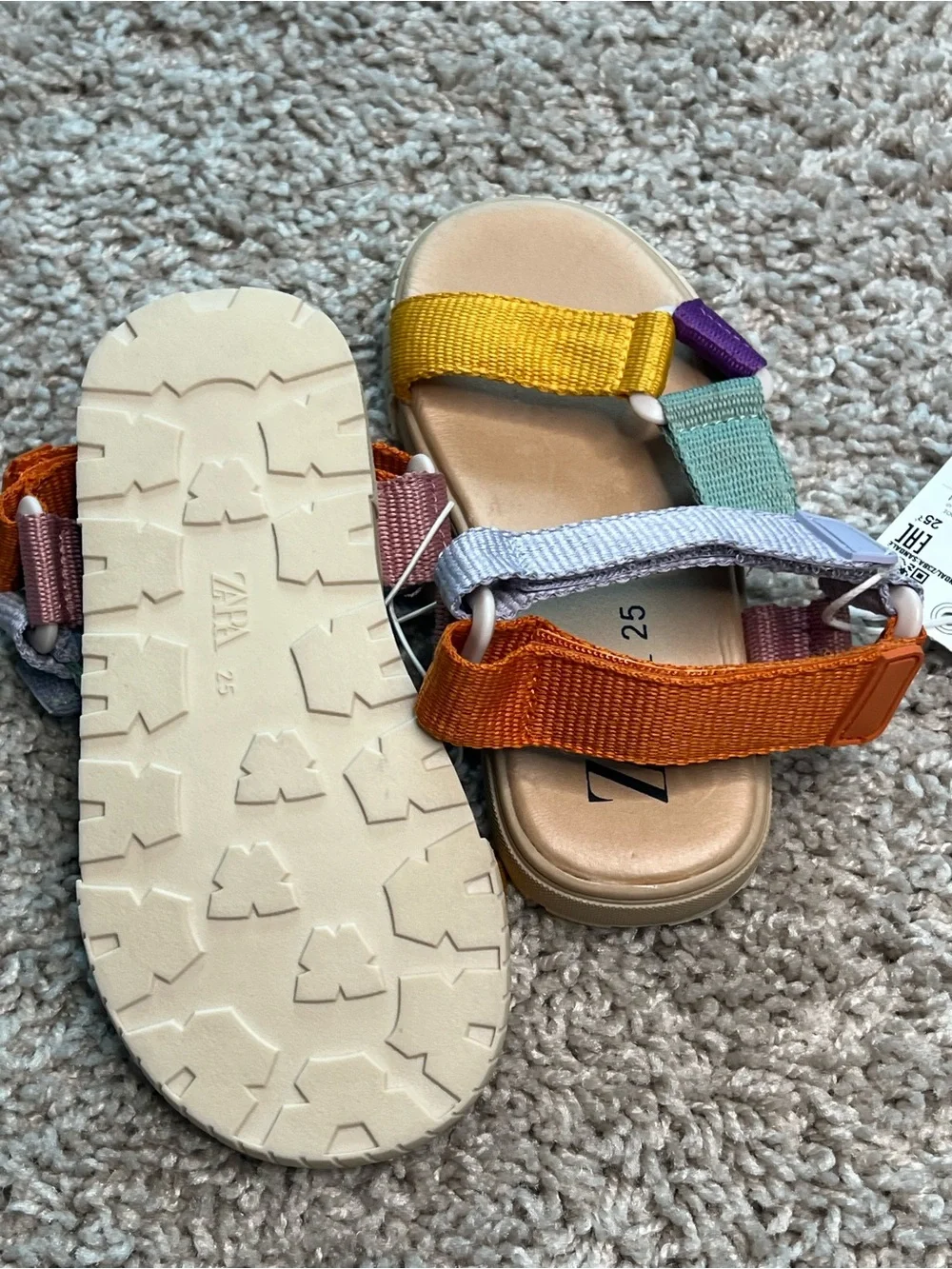 Zara Kids Color Block Sport Sandals NWT Size 9 Toddler